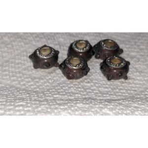 NEW SET OF 5 PANDORA MATTE & TRANSCULENT BROWN WITH BUMPS - REALLY CUTE